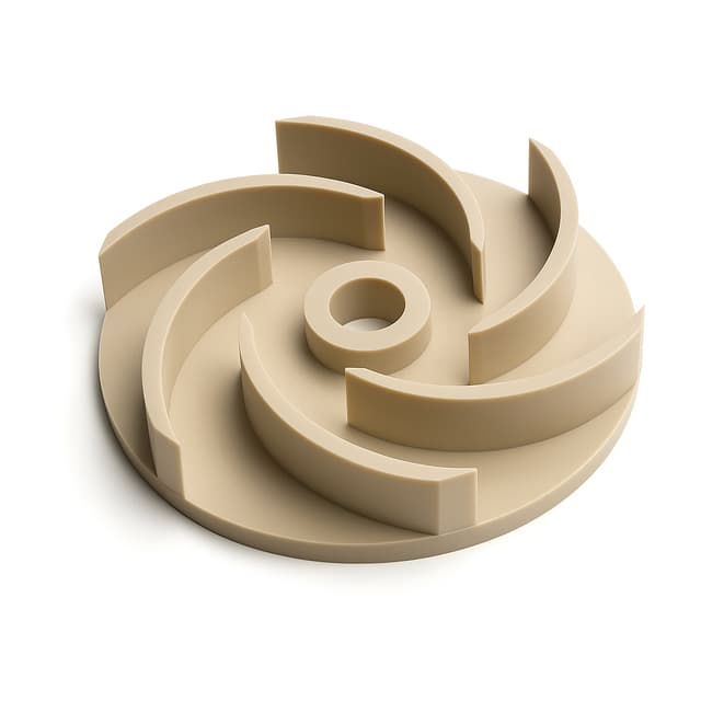 Virgin PEEK Machined Impeller