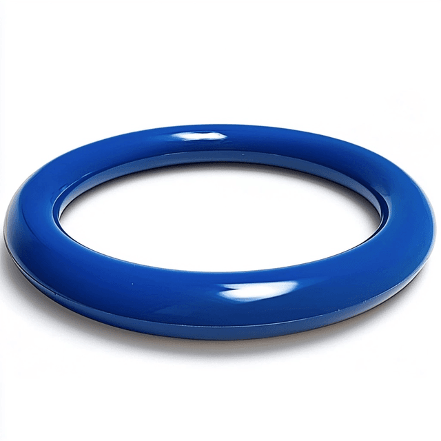 Dark blue PTFE coated O-rings with chemical resistance and wear protection for sealing uses.