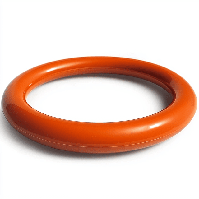 Orange PTFE coated O-rings for durable, low-friction sealing in aerospace and chemical uses.