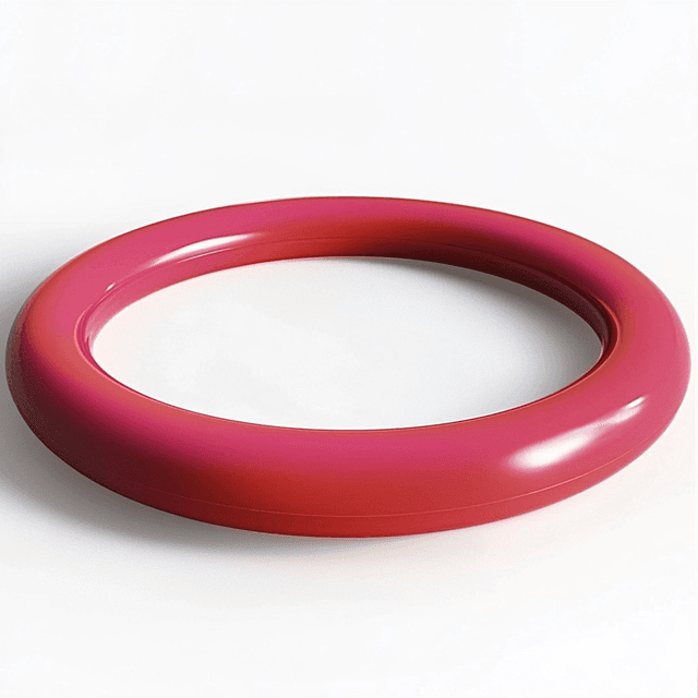 Pink PTFE coated O-rings for chemical resistance and extended sealing life in industrial systems.
